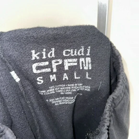 CPFM Kid Cudi MOTM3 Merch Puff Print Sweatpants Size Small Mens Unisex Black